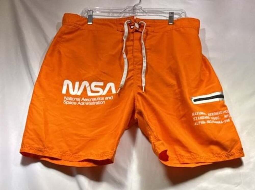 Orange Athletic Shorts with Zipper Pocket